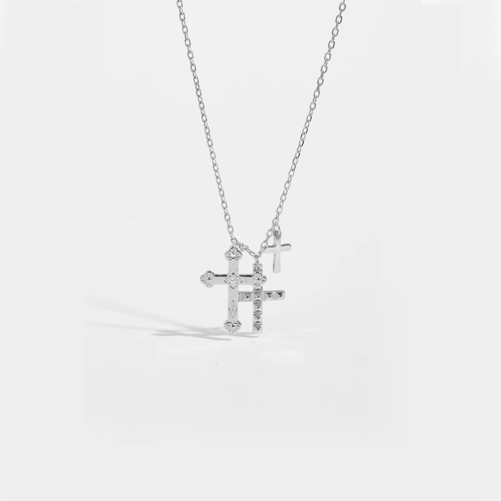 Trinity Cross Necklace (Silver)